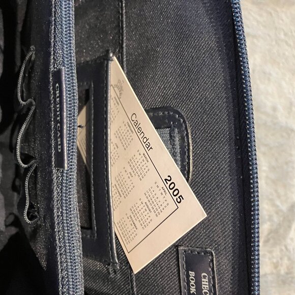 NWOT Vintage The Filer New York Organizer Dark Blue Purse Shoulder Straps - Picture 7 of 14